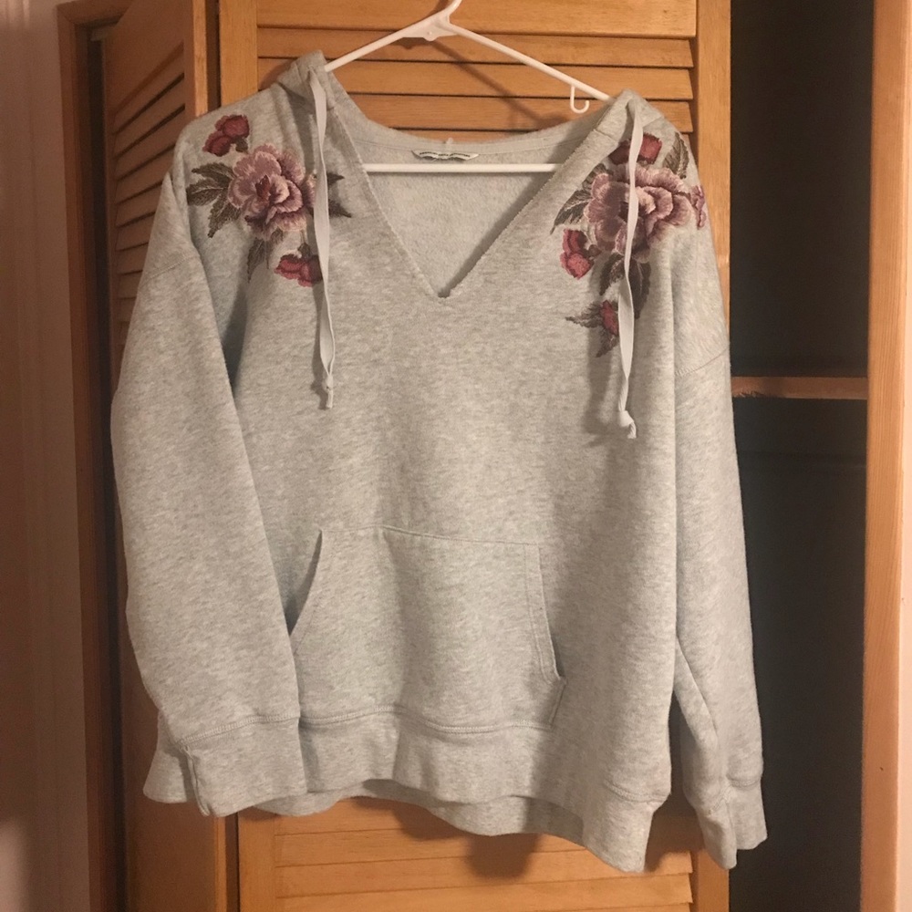 AE Embroidered Floral Hoodie